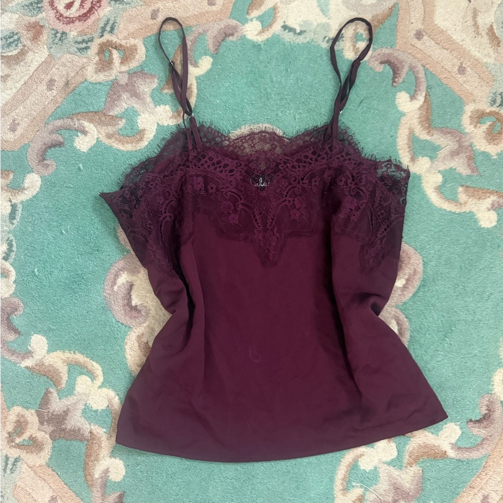 Lulu's Burgundy Lace Cami Top